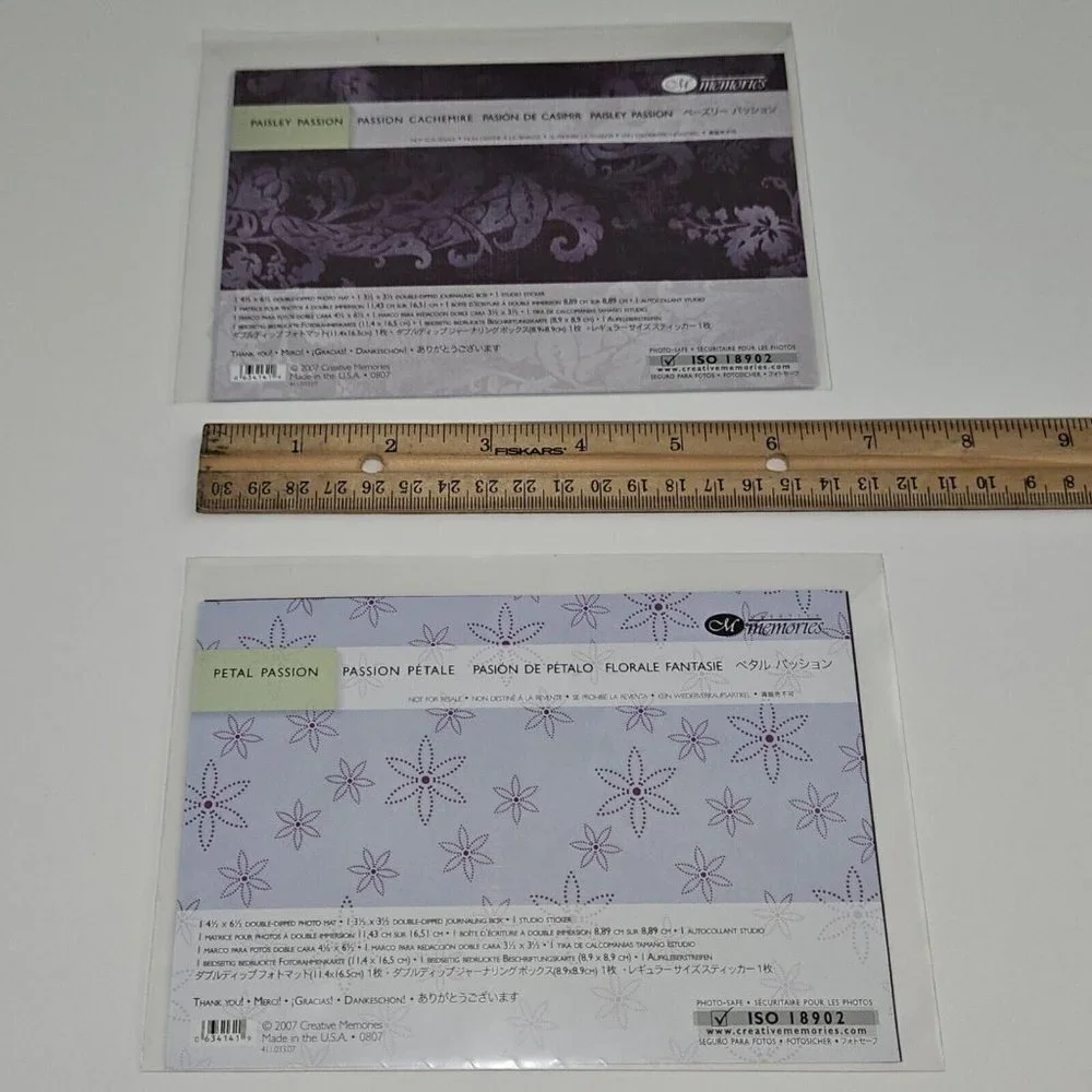 NEW 2 Creative Memories Paisley Petal Passion Photo Mat Journaling Stickers Lot